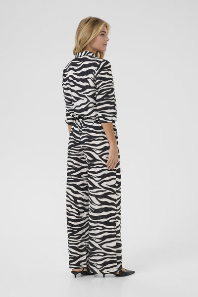 KAsanne Plain Weave Jumpsuit P Black/Chalk Animal Print - 10509808 Thumbnail