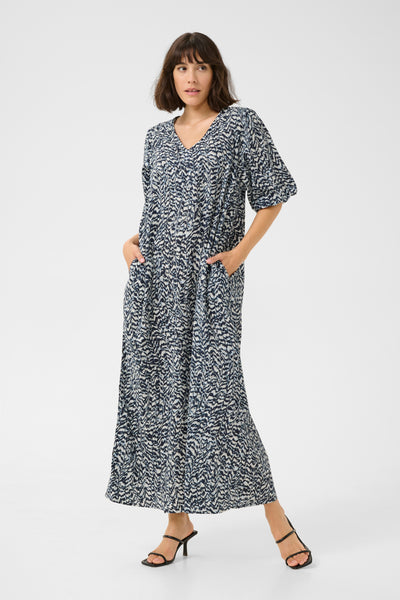 KAruffalo Dress Blue / White Graphic Print - 10509920 Thumbnail