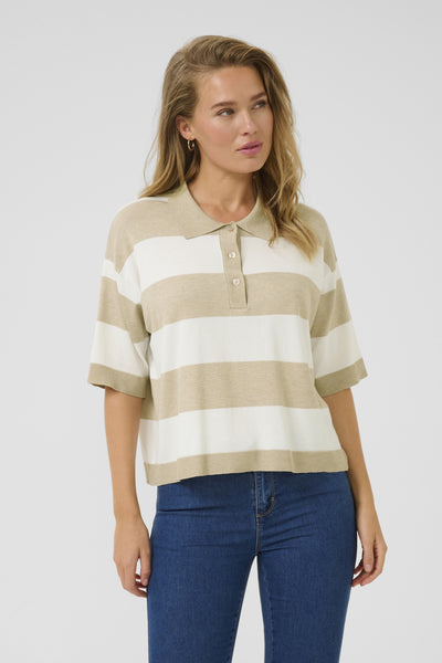 KAlizza Polo Knit Feather Gray M./Chalk Stripe - 10509932 Thumbnail