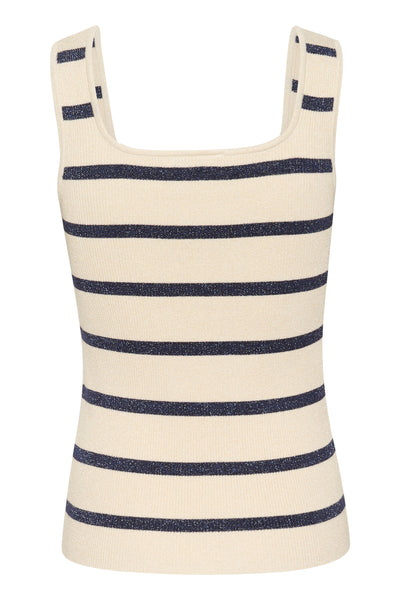 KAmorita Knit Top Silver white/ Blue stripe - 10509947 Thumbnail