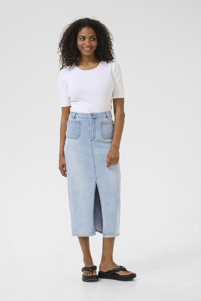 KAkarla Denim Skirt Light Blue Washed Denim - 10509960 Thumbnail