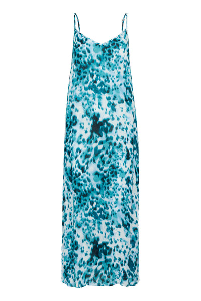KAthora Amber Singlet Dress Teal Leopard Print - 10510045 Thumbnail