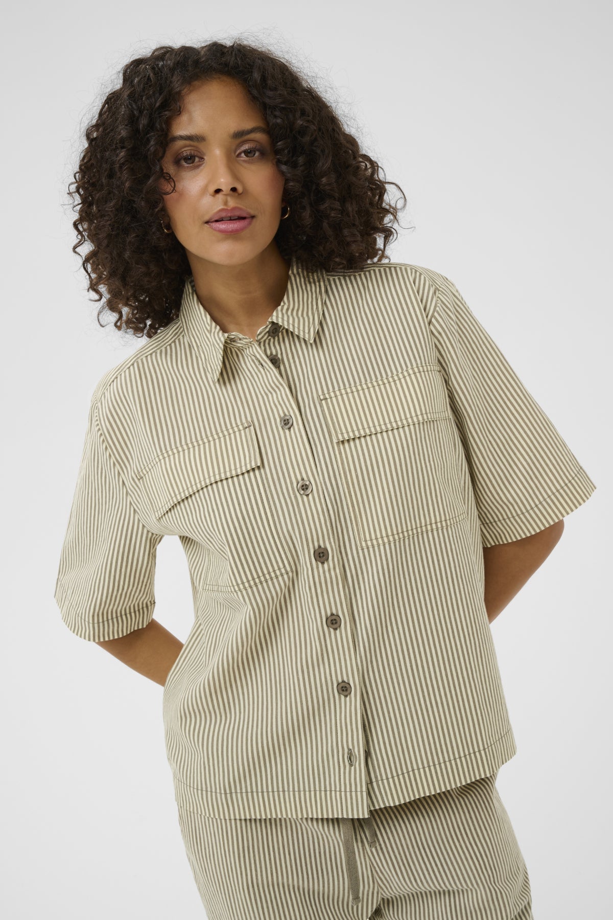 KAnaya striped shirt Brindle / Turtledove Stripe