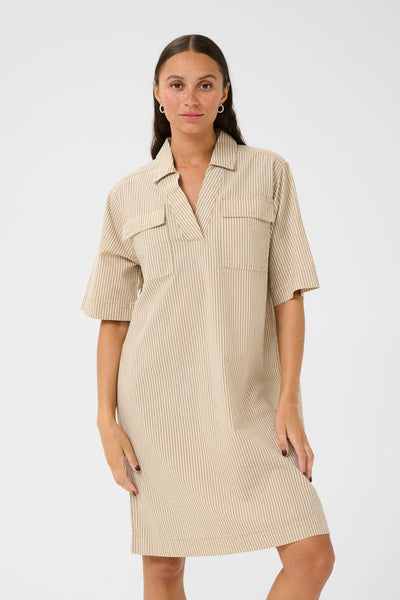 KAnaya striped Dress Chincilla / White stripe - 10510107 Thumbnail