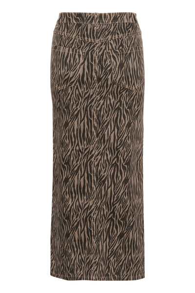 KAleondra Denim Skirt Feather Gray / Black Animal - 10510135 Thumbnail
