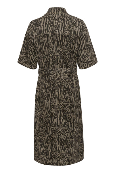 KAleondra Denim Dress Feather Gray / Black Animal - 10510137 Thumbnail
