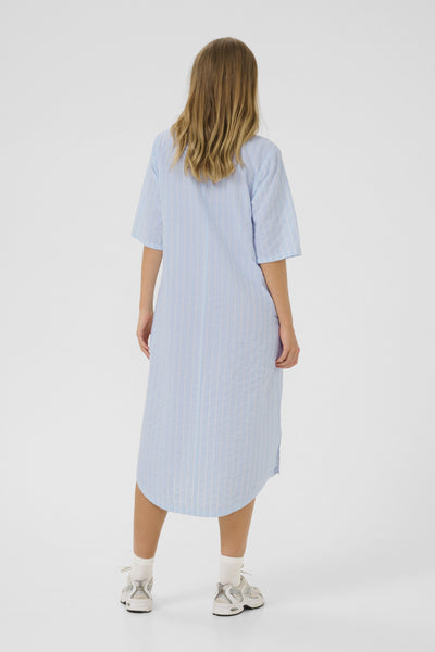 KAsara Kaftan Dress Blue/White Stripe - 10510151 Thumbnail