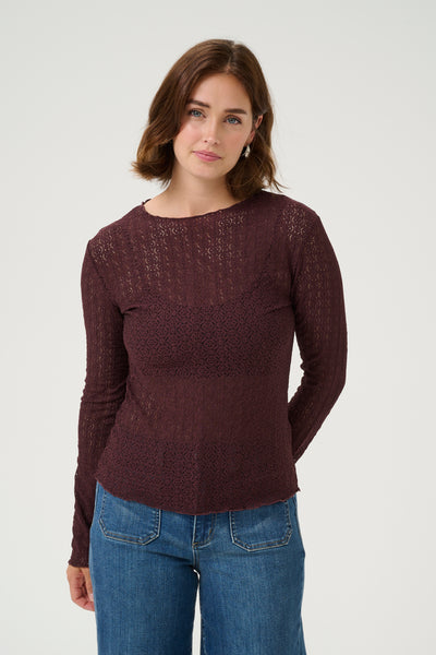 KAnomi Lace Blouse FUDGE - 10510165 Thumbnail