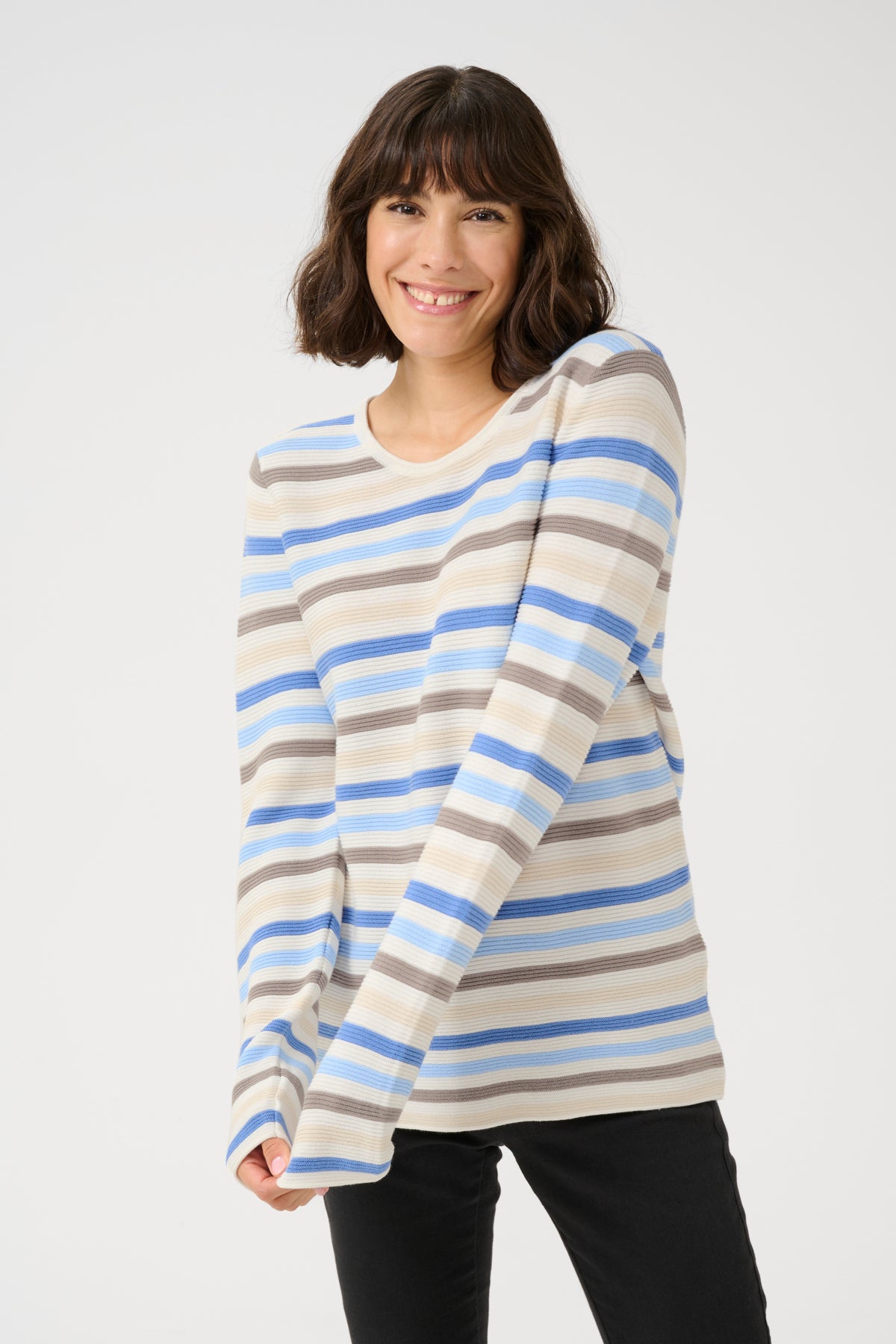KAlinka Pullover Blue/Nature/Chalk Stripe