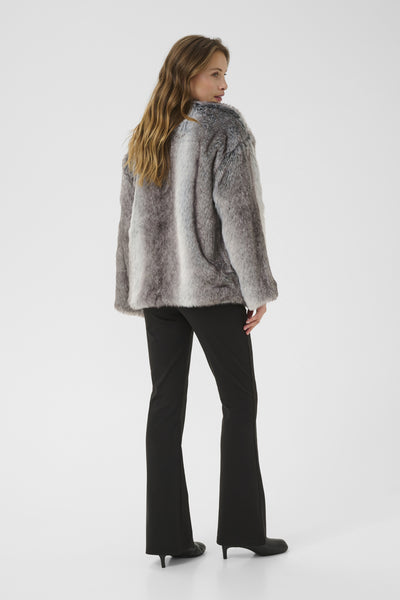 KAsolana Fake Fur Coat Grey / Brown Fur look - 10510177 Thumbnail