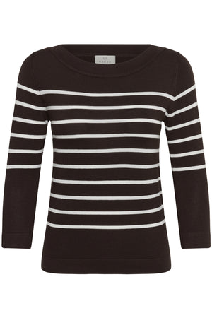 KAlizza boatneck pullover Coffee Bean / Chalk Stripe - 1 - 10510195
