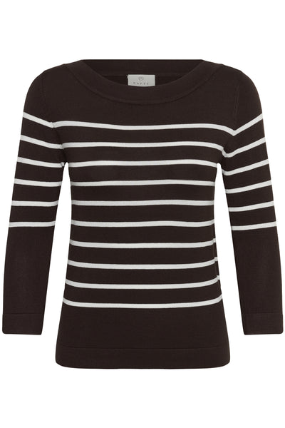 KAlizza boatneck pullover Coffee Bean / Chalk Stripe - 1 - 10510195 Thumbnail