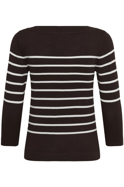 KAlizza boatneck pullover Coffee Bean / Chalk Stripe - 1 - 10510195 Thumbnail