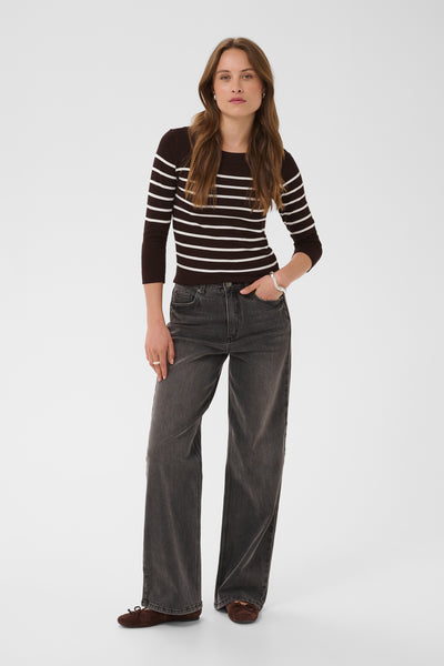 KAlizza boatneck pullover Coffee Bean / Chalk Stripe - 1 - 10510195 Thumbnail