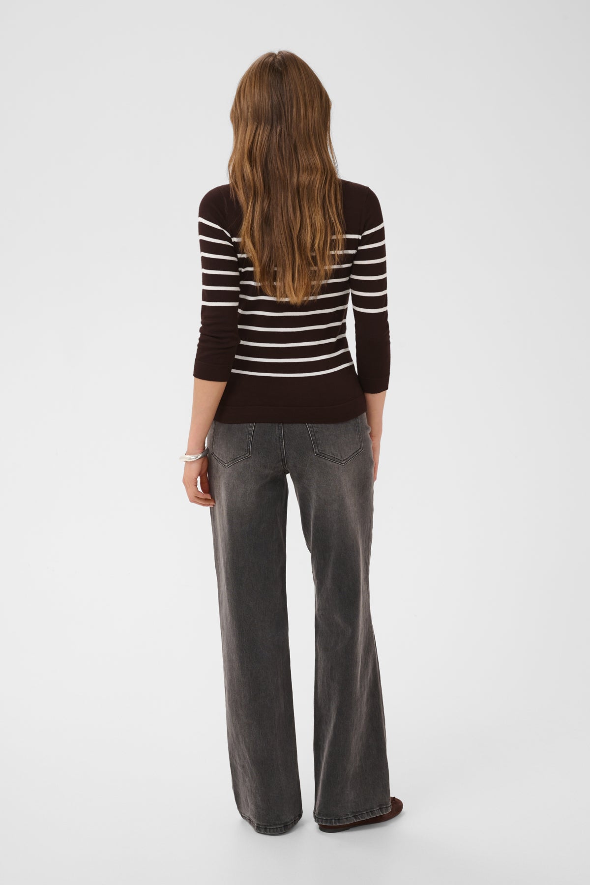 KAlizza boatneck pullover Coffee Bean / Chalk Stripe - 1 - 10510195