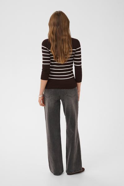 KAlizza boatneck pullover Coffee Bean / Chalk Stripe - 1 - 10510195 Thumbnail