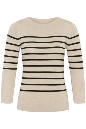 KAlizza boatneck pullover Feather gray melange/black - 1 - 10510195