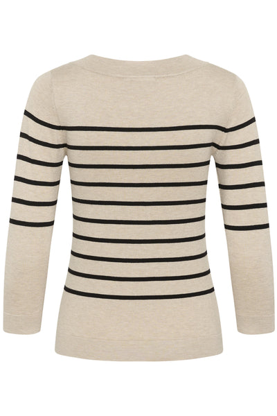 KAlizza boatneck pullover Feather gray melange/black - 1 - 10510195 Thumbnail