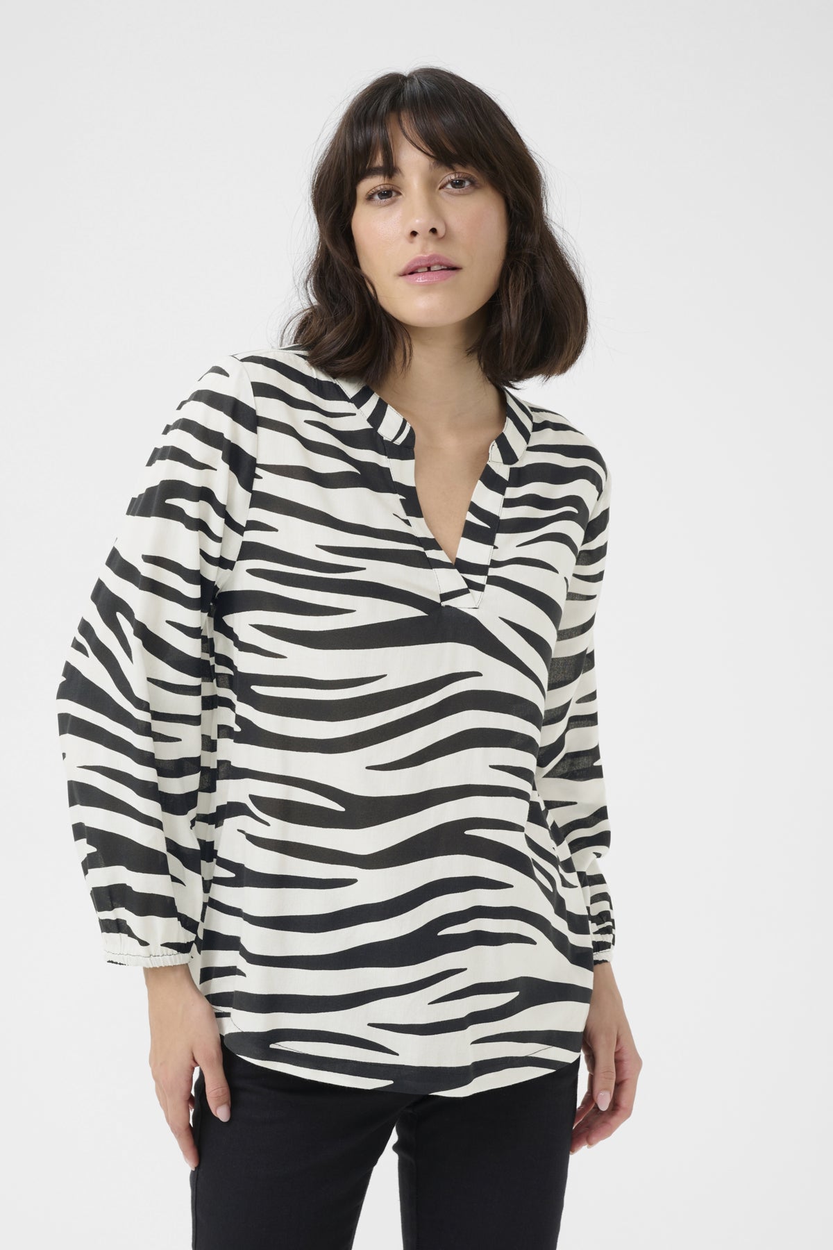 KAjanne Blouse Chalk/Black Animal