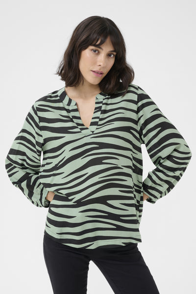KAjanne Blouse Green/Black Animal Thumbnail
