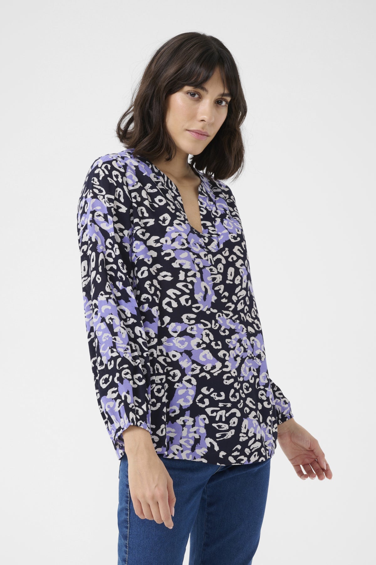 KAjanne Blouse Blue Leopard