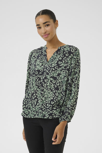 KAjanne Blouse Green leopard Thumbnail