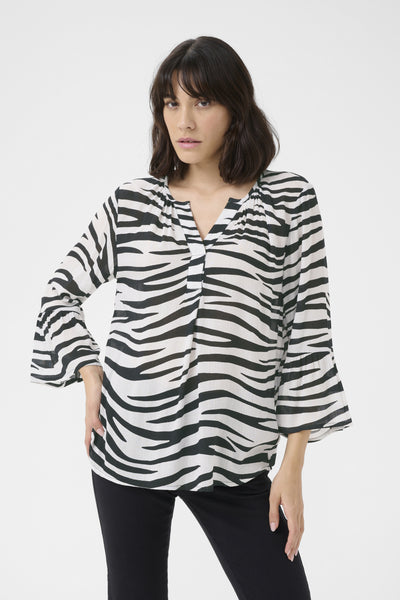 KAlea Blouse Chalk/Black Animal Thumbnail
