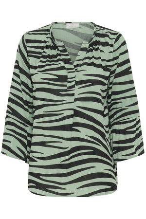 KAjanne Blouse Green/Black Animal