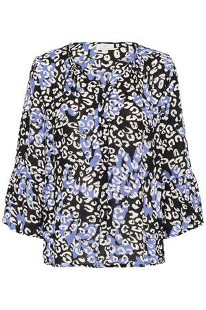 KAlea Blouse Blue Leopard