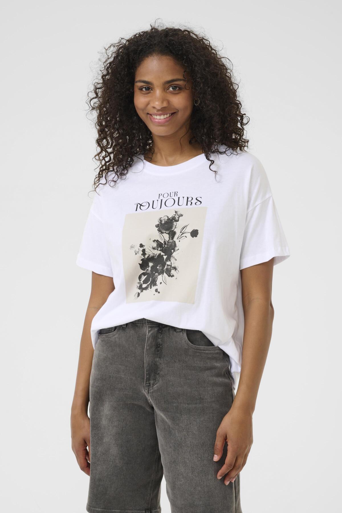 KAvivie T-Shirt Optical White/Flower Square - 10510215