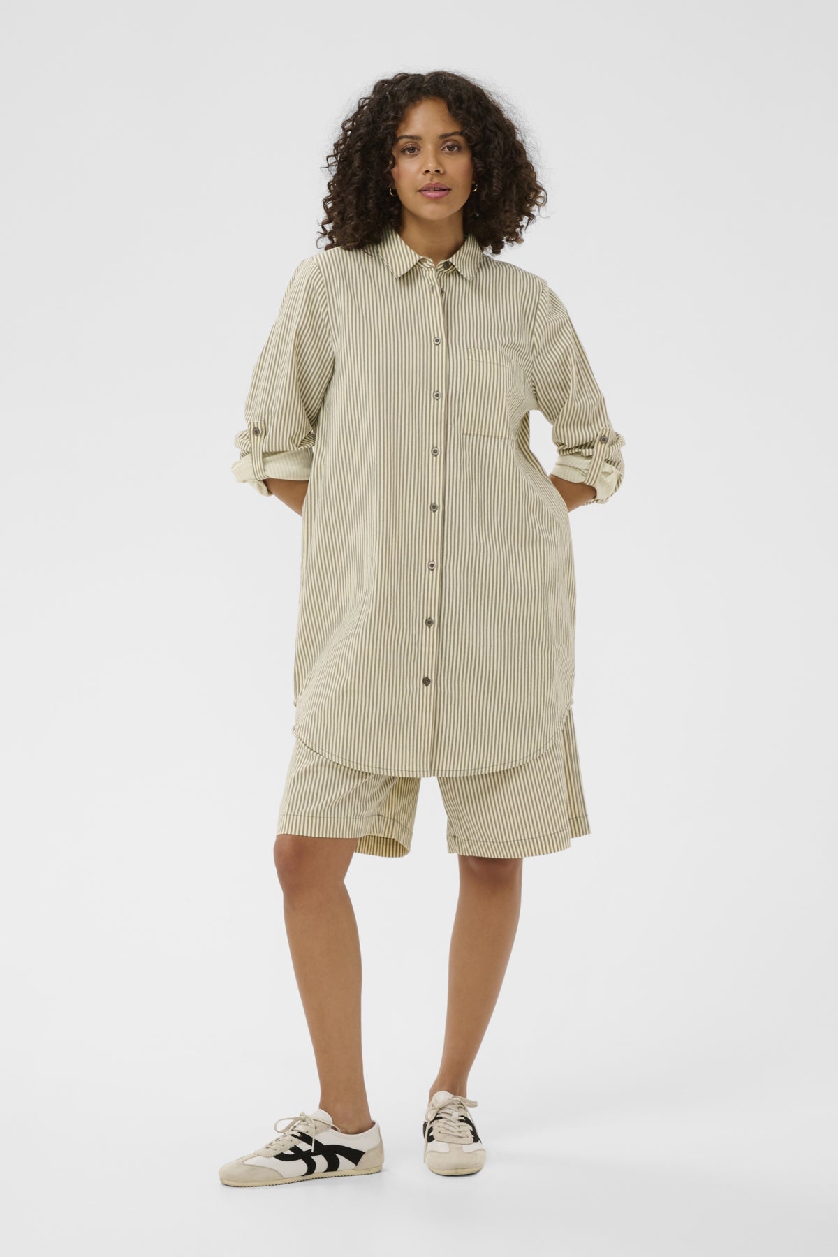 KAnaya Striped Shirt Tunic Brindle / Turtledove Stripe