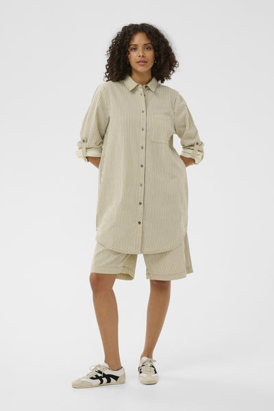 KAnaya Striped Shirt Tunic Brindle / Turtledove Stripe Thumbnail