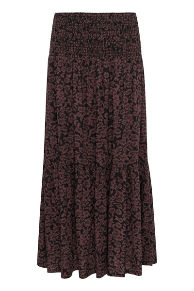 KAbeathe Skirt Fudge/Black Flower Print - 10510316 Thumbnail