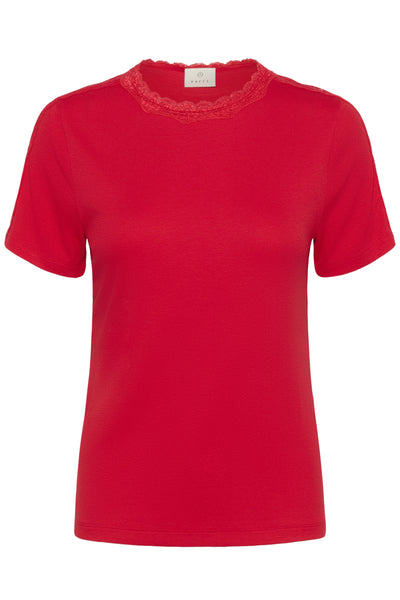 KAjenna Lace T-Shirt True Red - 10510400 Thumbnail