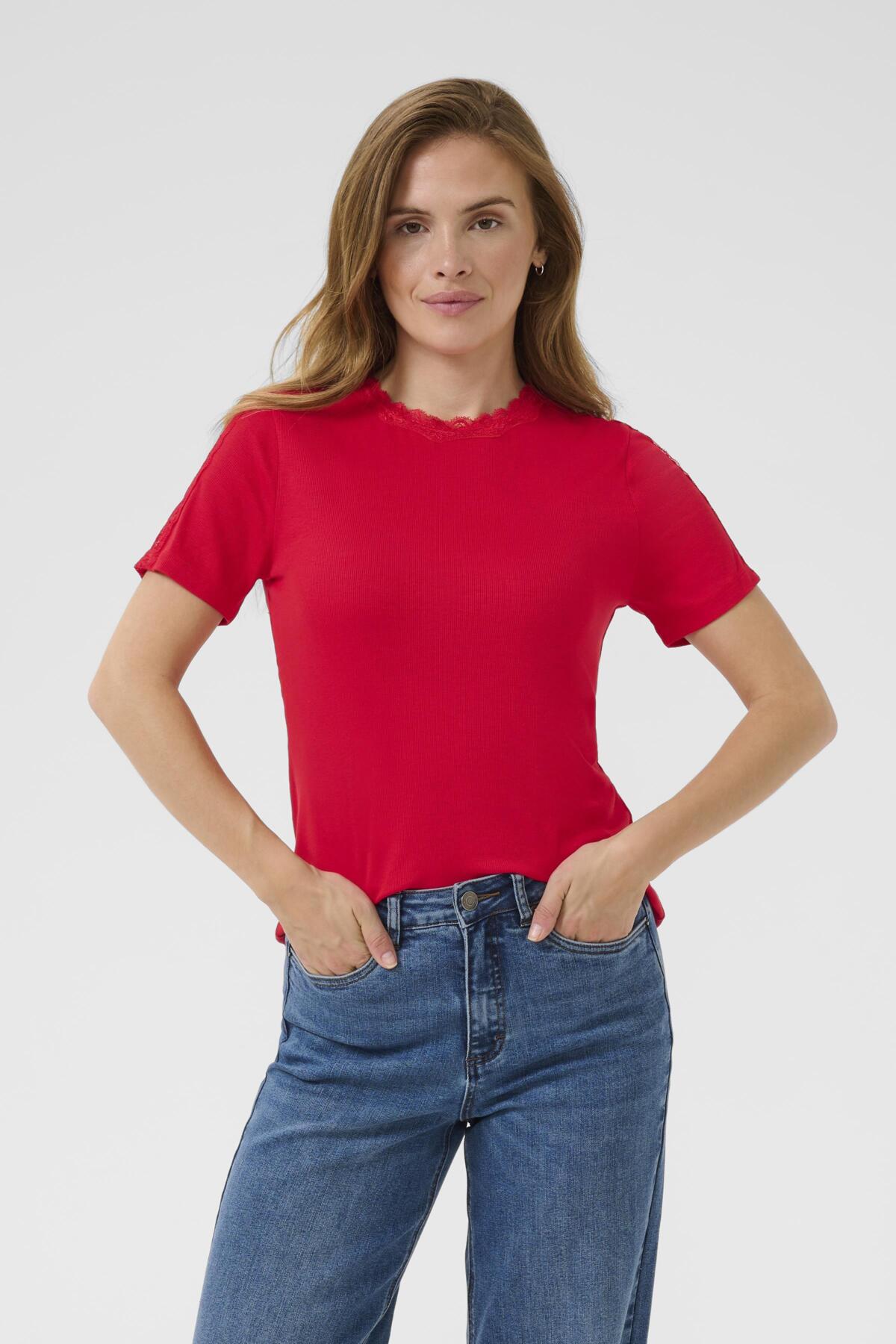 KAjenna Lace T-Shirt True Red - 10510400