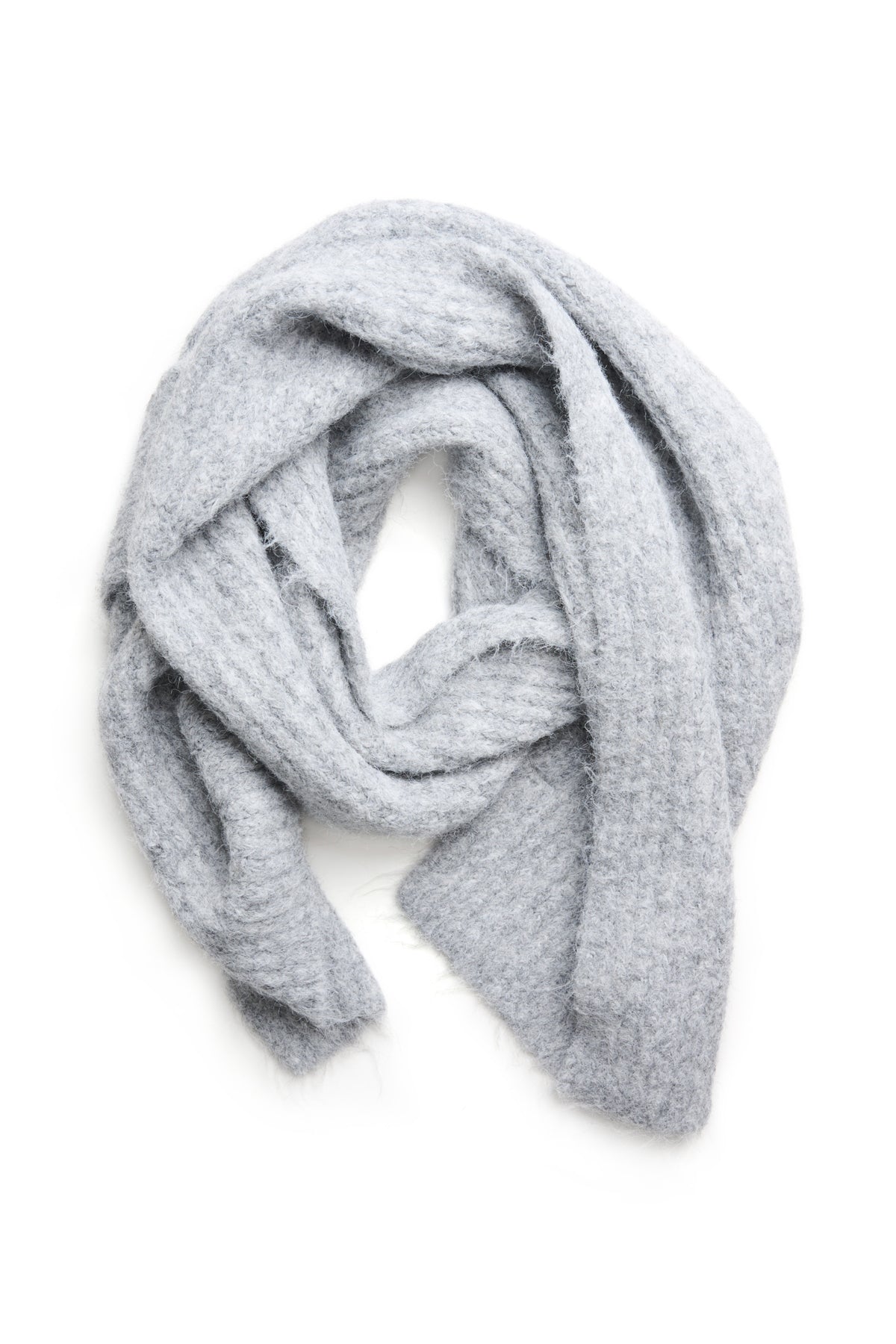 KAhenry Knitted Scarf Grey Melange - 10510406