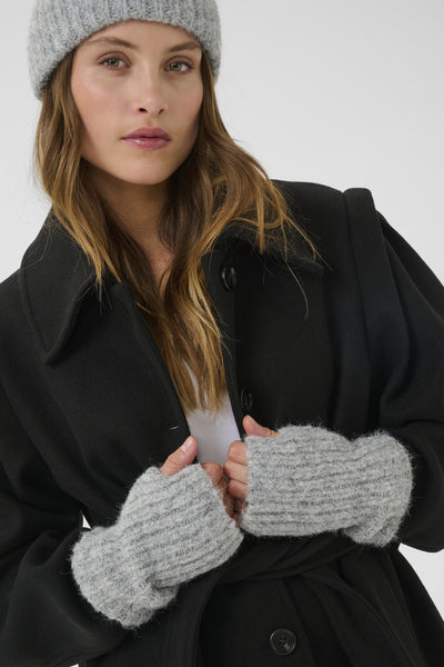 KAhenry Knitted Gloves Grey Melange - 10510408 Thumbnail
