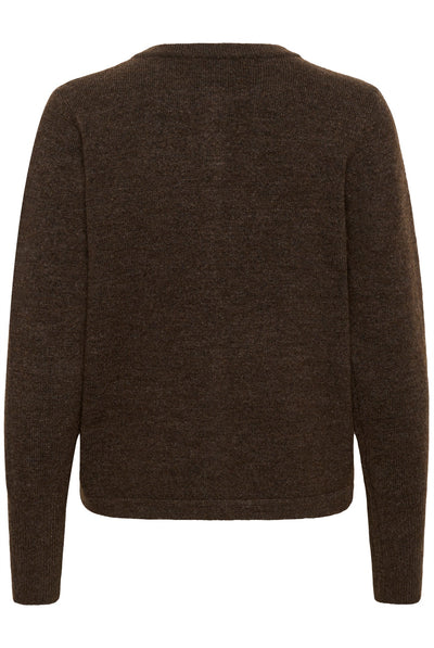 KAniel Knit Cardigan Chocolate Brown Melange Thumbnail