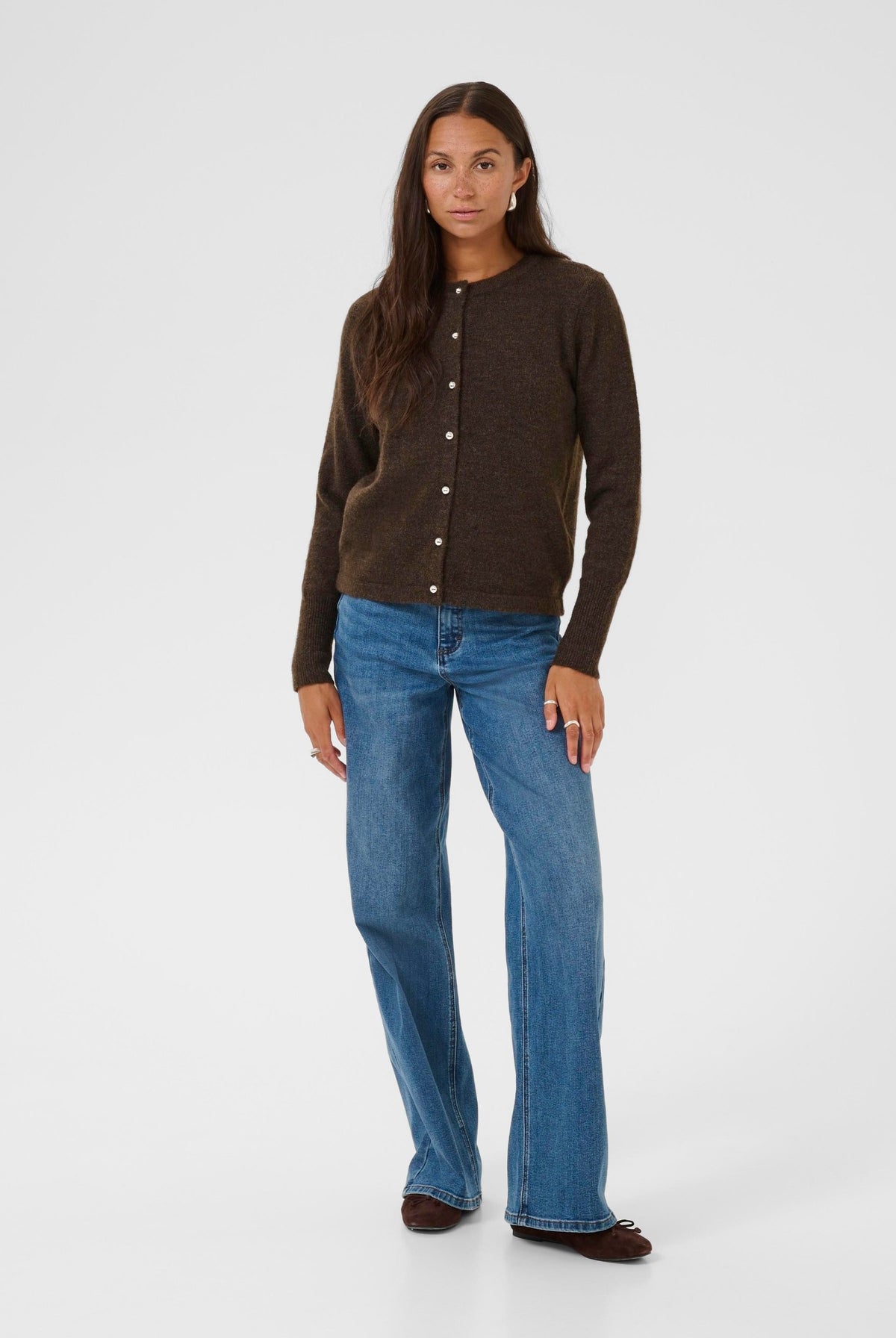 KAniel Knit Cardigan Chocolate Brown Melange