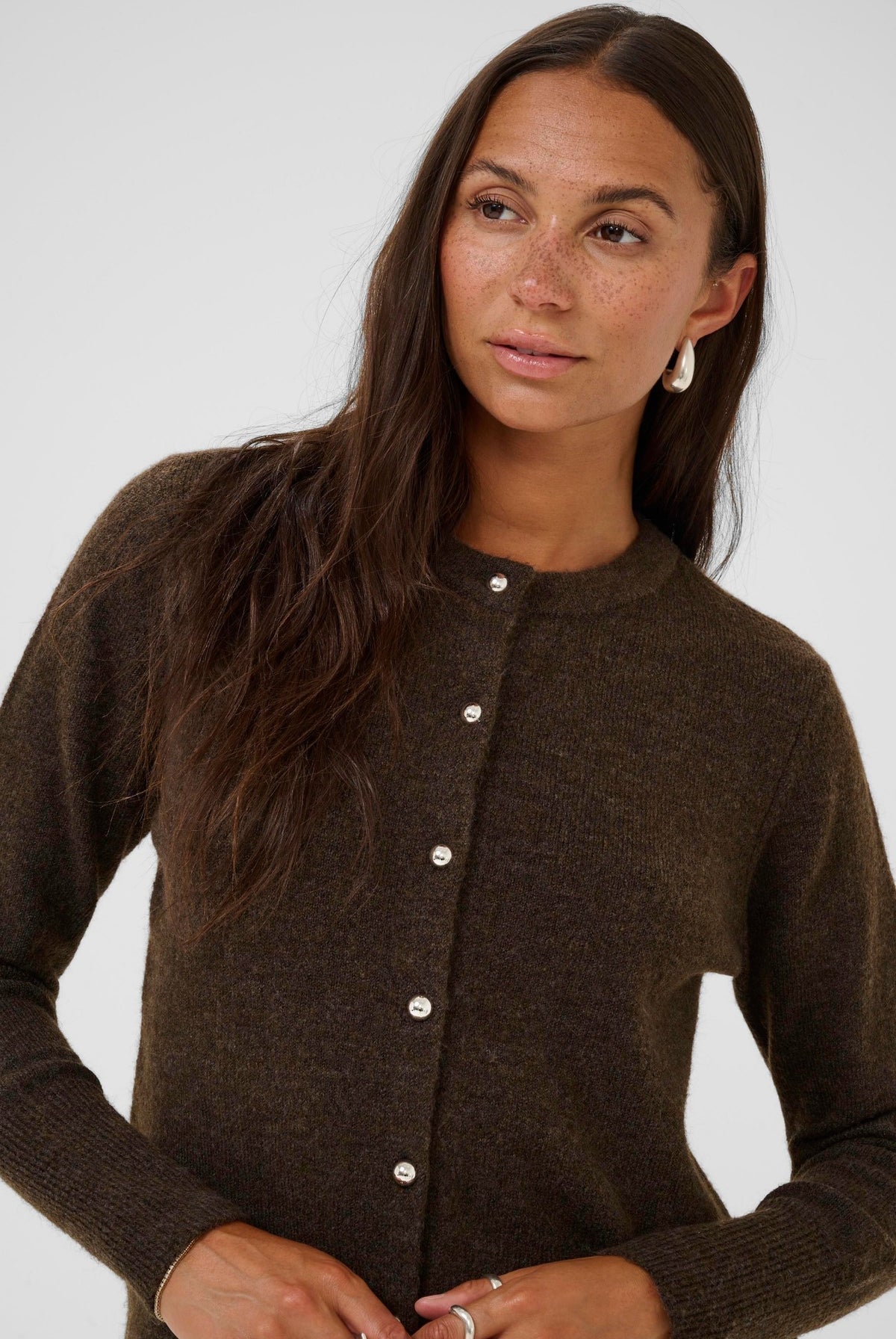 KAniel Knit Cardigan Chocolate Brown Melange