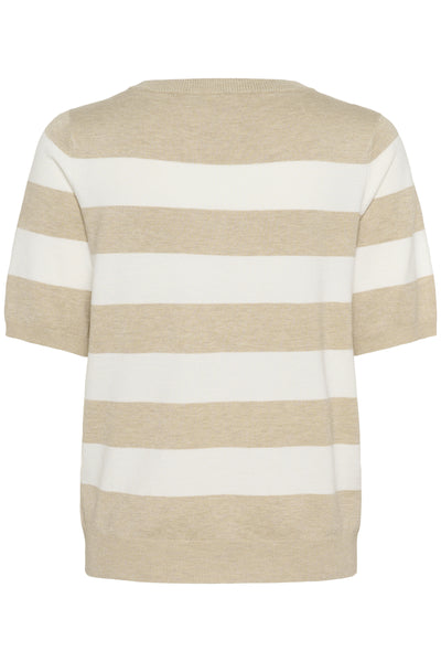 KAlizza Striped V-neck Feather Gray/Chalk Wide Stripe - 10510501 Thumbnail