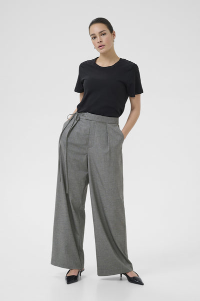 KAellie Wide Pants Grey Melange / Chalk Stripe - 10510548 Thumbnail