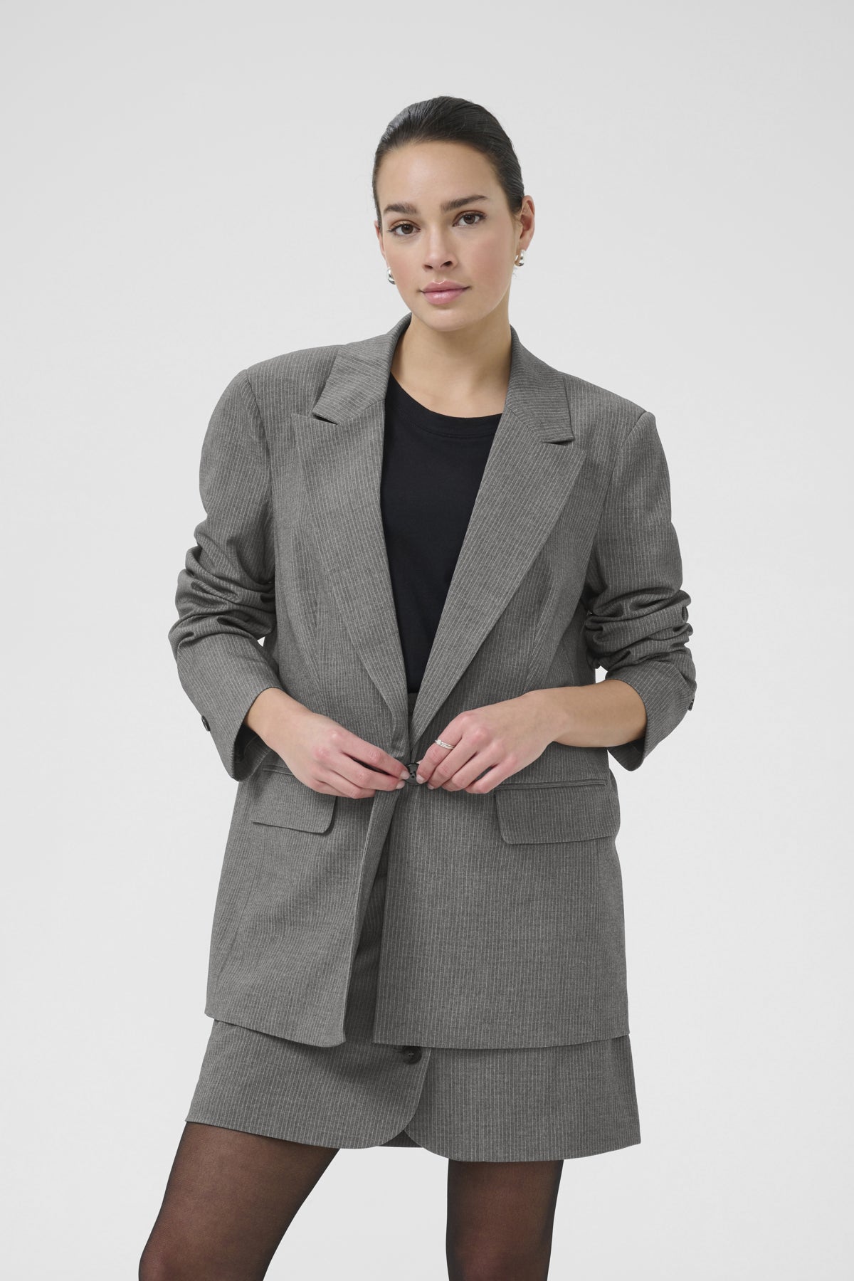 KAellie Blazer Grey Melange / Chalk Stripe - 10510549