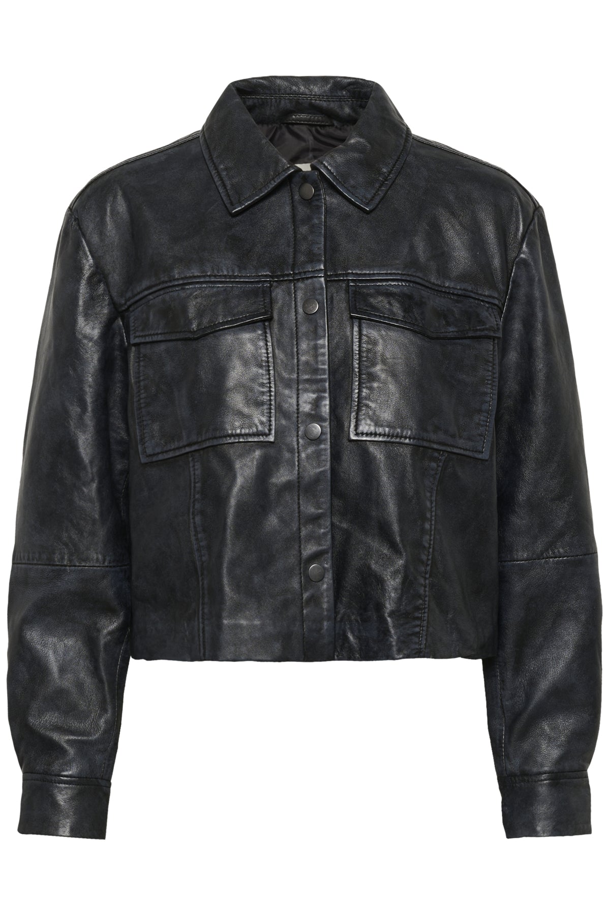 KAvallis Leather Jacket Washed black leather - 10510562