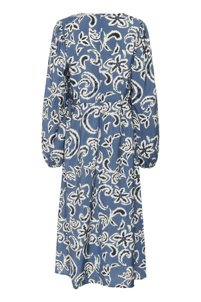 KAdahlia Dress Bering Sea/White Paisley - 10510572 Thumbnail