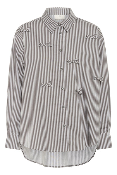 KAmarianne Shirt Grey/White stripe - 10510607 Thumbnail