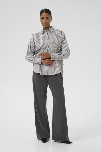 KAmarianne Shirt Grey/White stripe - 10510607 Thumbnail