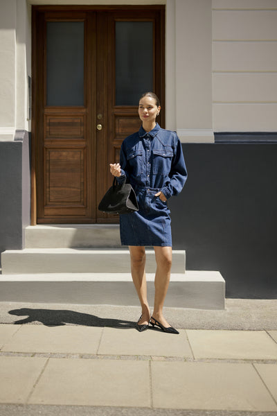 KAeloise Denim Skirt Dark Blue Denim - 10510618 Thumbnail