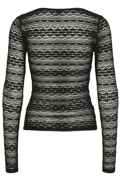 KAlorinda LS Lace T-Shirt Black deep - 10510671 Thumbnail
