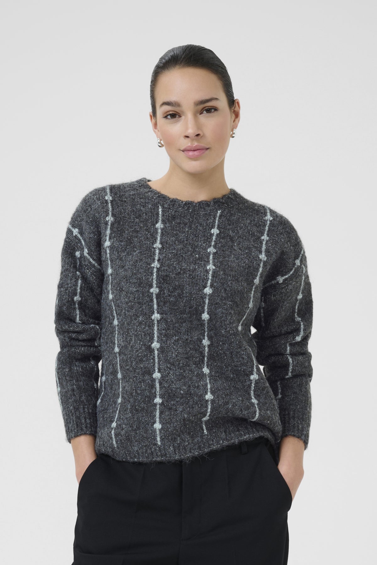 KAlianna Knit Pullover Dark grey melange - 10510673
